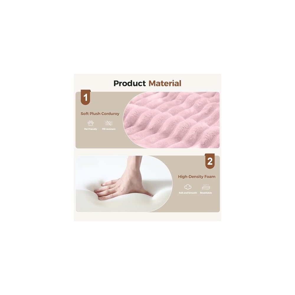 Nebuaegis 80'' Double Chaise Lounge Chair Indoor, Boneless Sofa Chair-Pink