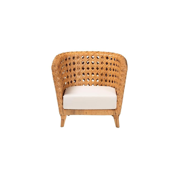 bali & pari Daiwa Natural Rattan Accent Chair, Light Honey