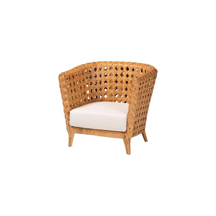 bali & pari Daiwa Natural Rattan Accent Chair, Light Honey