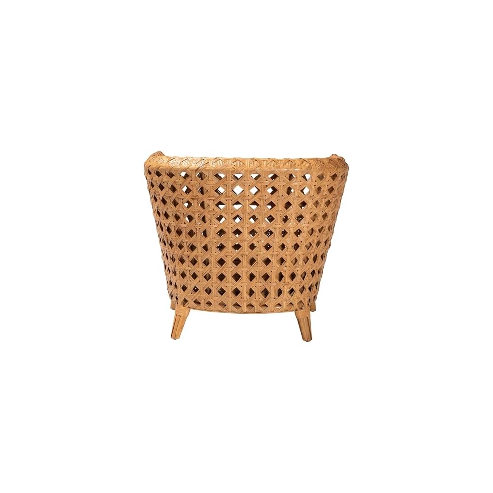 bali & pari Daiwa Natural Rattan Accent Chair, Light Honey