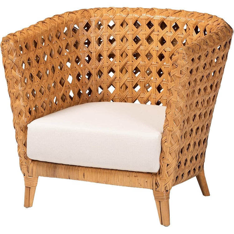 bali & pari Daiwa Natural Rattan Accent Chair, Light Honey